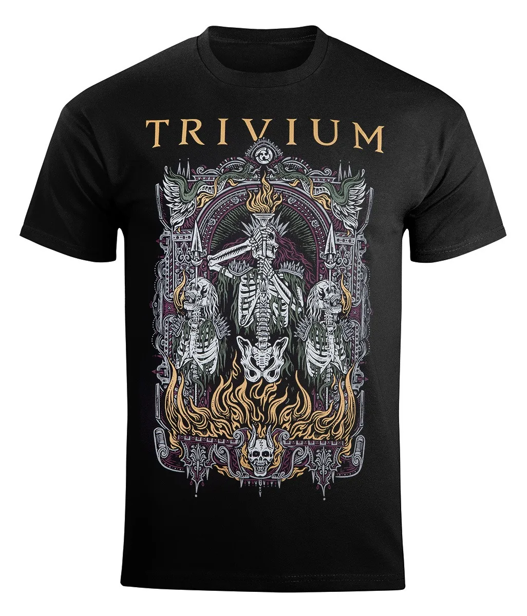 

TRIVIUM SKELLY FRAME T-Shirt Men Women Short Sleeve Cotton Tees Retro Hip Hop Y2k T-shirt Summer Tops Men's T-shirt Streetwear