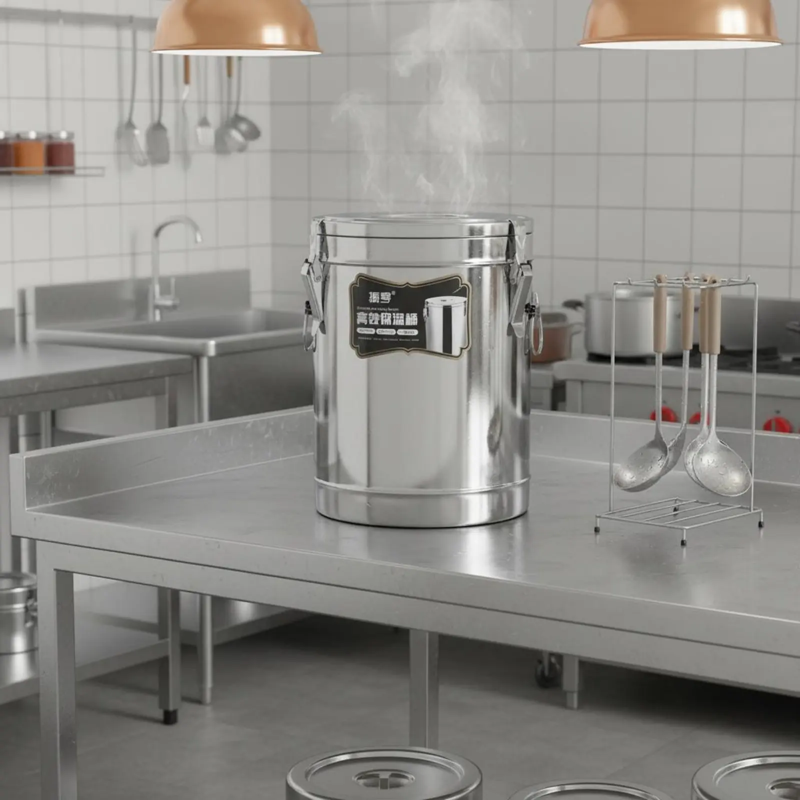 

Large Capacity Insulated Food Container Easy to Clean Stainless Steel Insulated Barrel Professional Soup Container