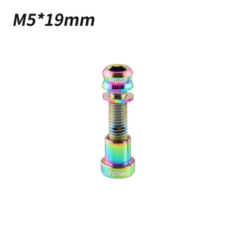 Aluminum Alloy Bicycle Stem Fixing Nut M5*17mm M5x19mm Bike Handlebar Stem Lock Bolt Ti Bolts Fixing Bolts