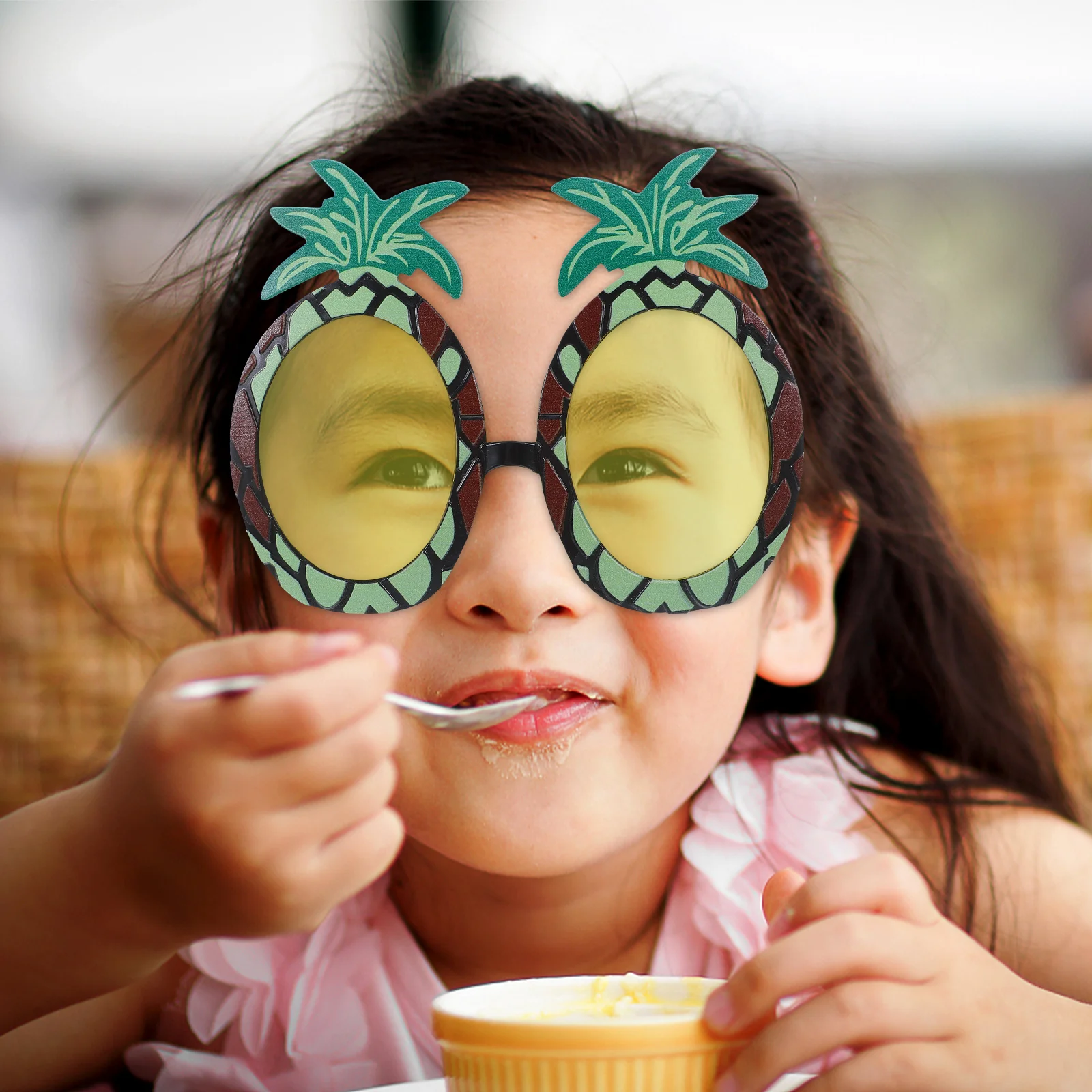 5pcs Pineapple Glasses Set Lightweight Durable Funny Photo Props Party Decoration Hawaii Garland Headdress Bracelet Stylish