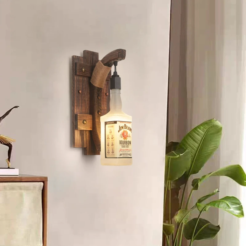 American Retro Wall Lamp Glass Bottle LED Wall Sconces Homestay Bar Restaurant Coffee Shop Corridor Atmosphere Art Light Fixture
