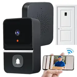 Timbre inalámbrico con cámara de visión nocturna para exteriores, timbre de puerta con cámara de vídeo HD, resistente al agua, con WiFi