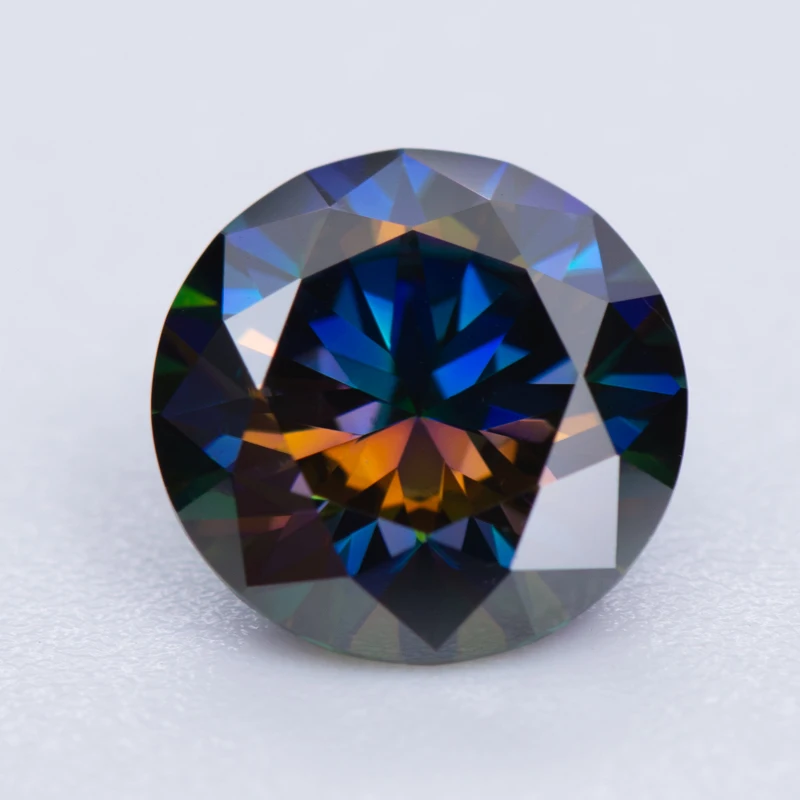 Moissanite Stone Round Cut Rainbow Purple Color DIY Charms Jewelry Making Ring Necklace Earrings Main Materials Certificate