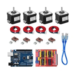 4-Lead Nema17 Stepper Motor 17HS4401S + CNC-Shield V3 Engraving Machine+4pcs A4988 Driver Expansion Board 3D Printer Kit