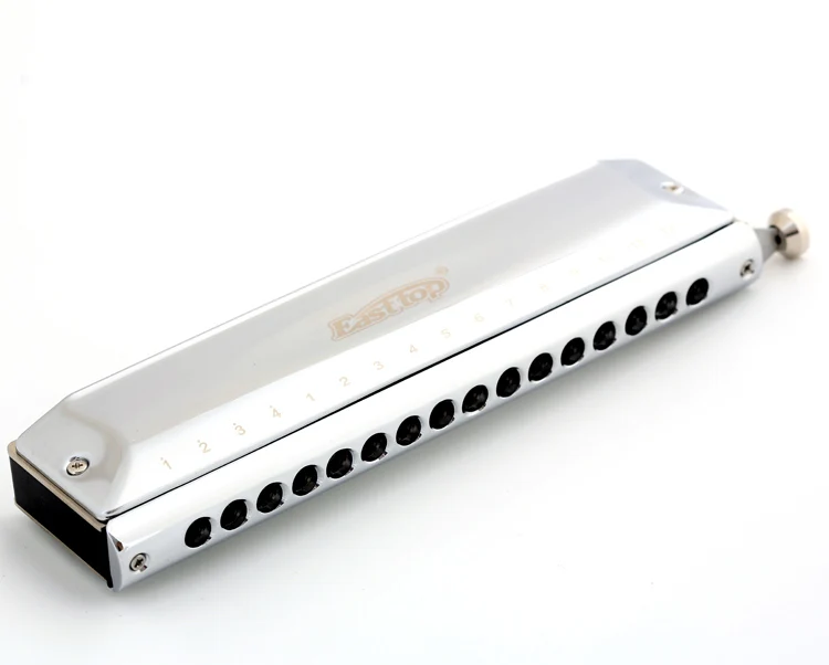 East Top 16 Holes 64 Tone Chromatic Harmonica Key of C for Adults Professionals Students for Learning and Performance (SR)