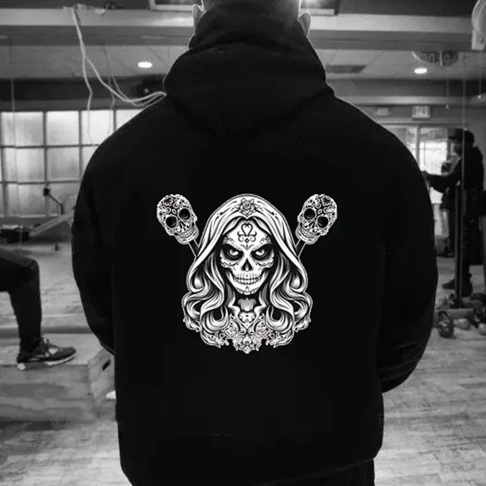 

Men's and Women's Santa Claus Death Hooded Sweatshirts Printed Sportswear Essential Autumn and Winter Jerseys Novel