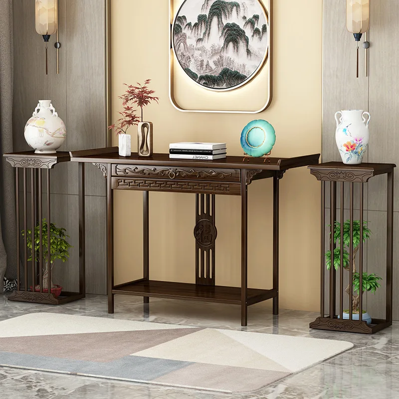 New Chinese-style entrance table Light luxury door Floor-to-ceiling household partition cabinet Supply table Case calligraphy