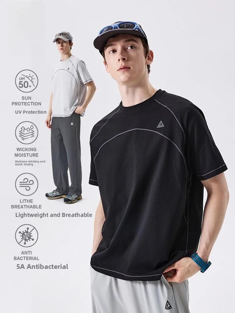 

Мужская футболка LAZY DAY TREND для активного отдыха, быстросохнущая, дышащая, свободного кроя, с коротким рукавом, летняя, с защитой от солнца, повседневная, с круглым вырезом