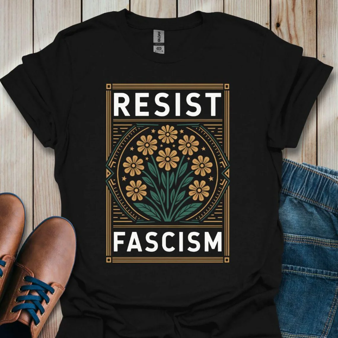 Resist Fascism Graphic Tee: Activist Anti-Fascist Unisex Shirt Casual Fashion Short Sleeve T Shirt Casual Female O-Neck Tops