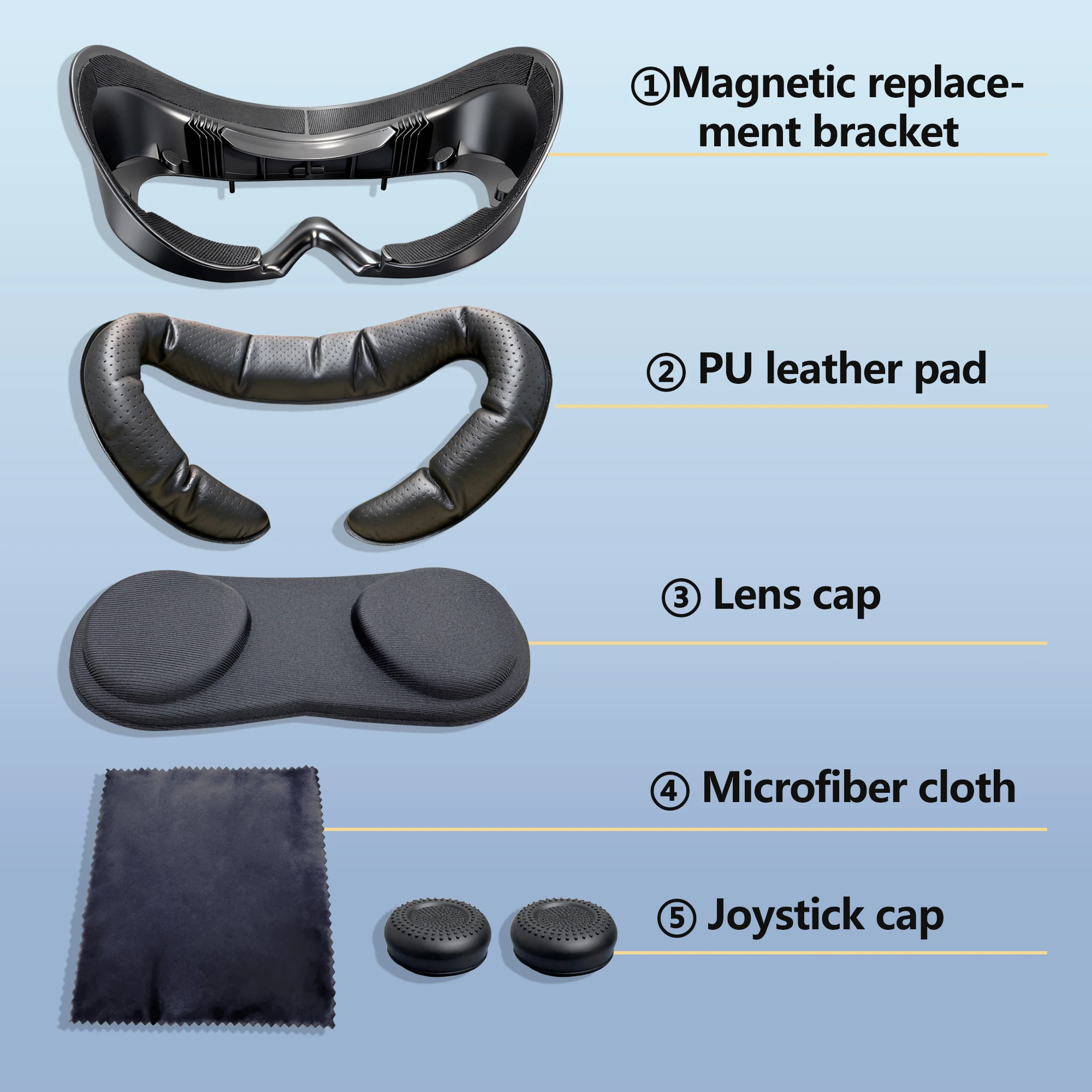 For PICO4 ULTRA Wide Magnetic Replacement Mount Joystick Caps Lens Covers Bundle