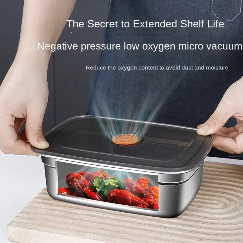 Stainless Steel Camping Lunch Box Leak-proof Microwave Suitable Bento Box Sealed Large Capacity Refrigerator Freezer Storage Box view 5