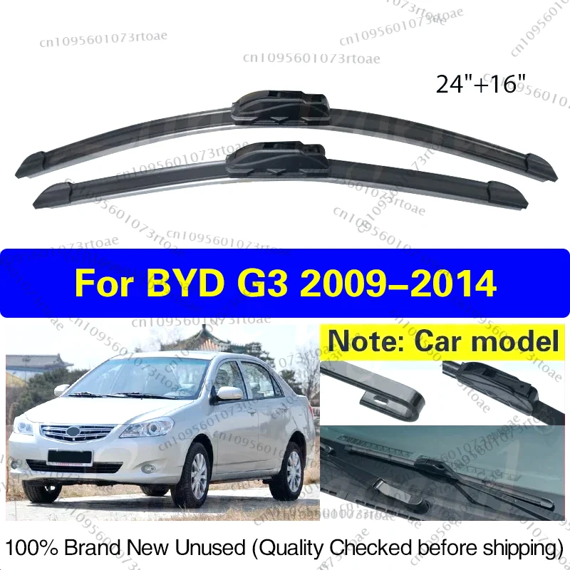 

For BYD G3 2009-2014 Car Front Windshield Wiper Blades Windscreen Window Accessories 2010 2011 2012 2013 24"+16" Car Accessories