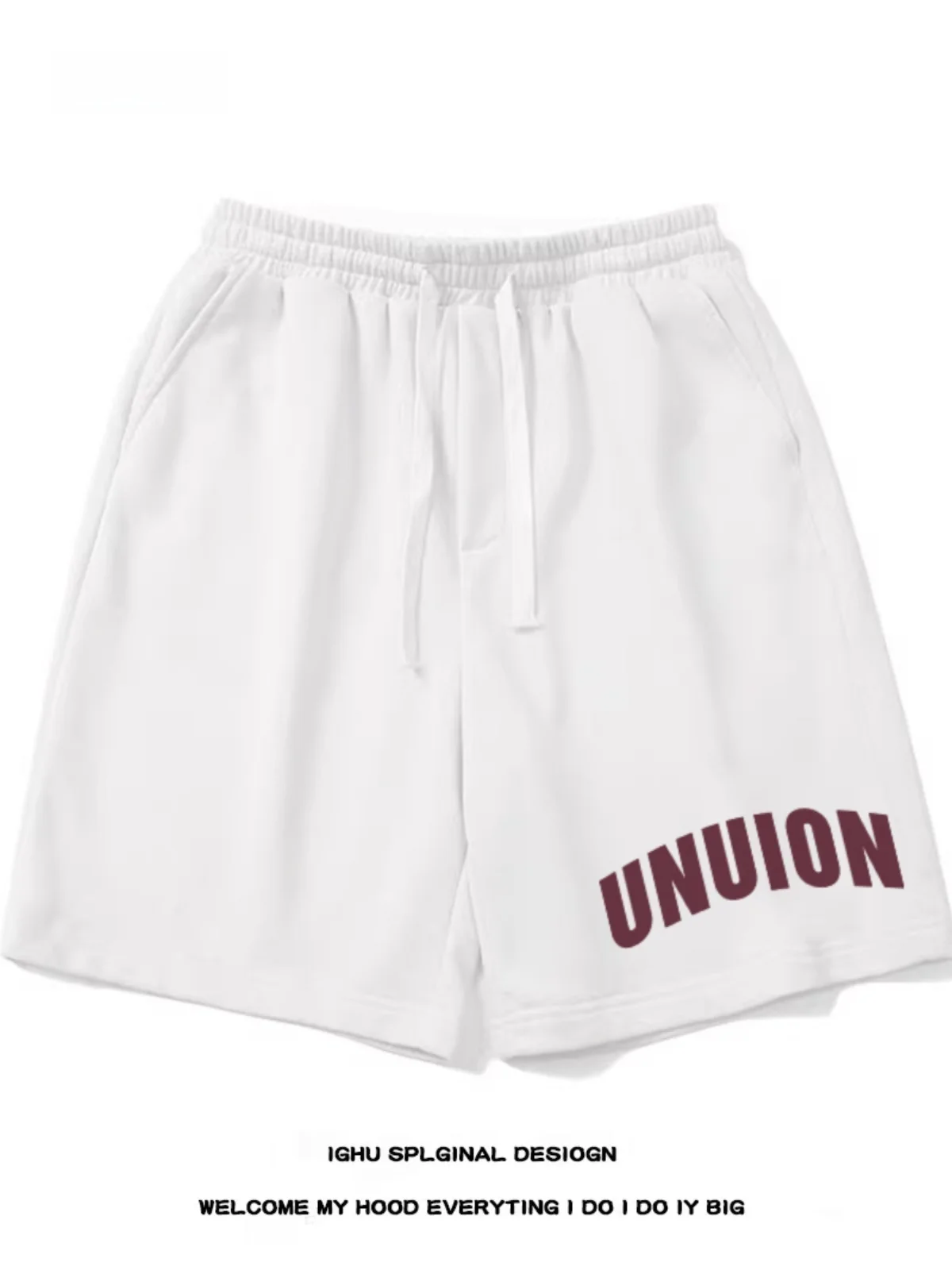 Kaki Sports Casual hommes orthès été ample jambe large pantalon taille haute cinq-quarts longueur jeune Vitali Sle Polyester...