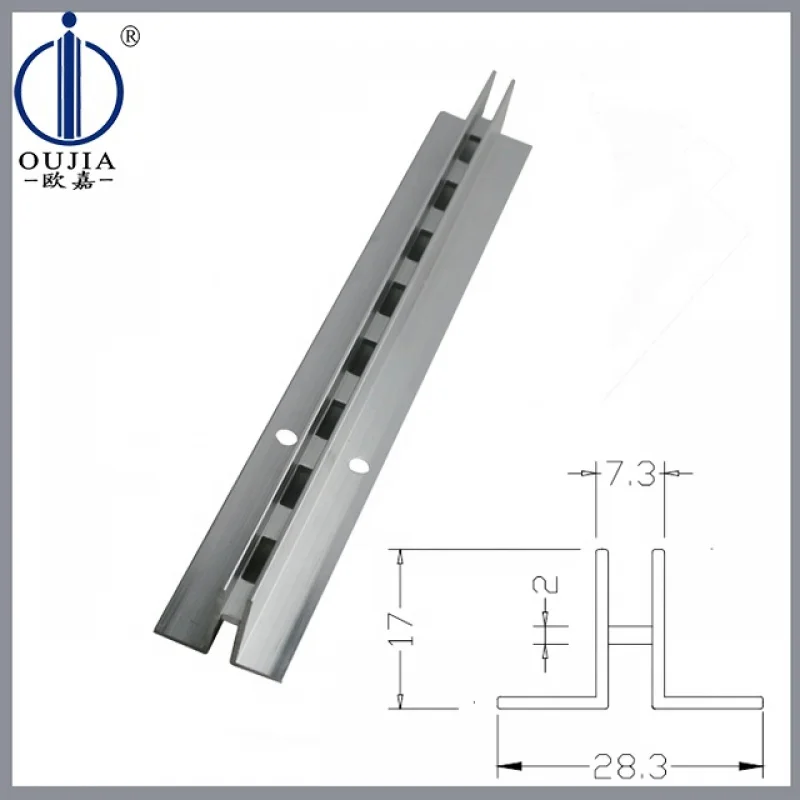 custom，wall mounting aluminum metal upright/slotted channel for display