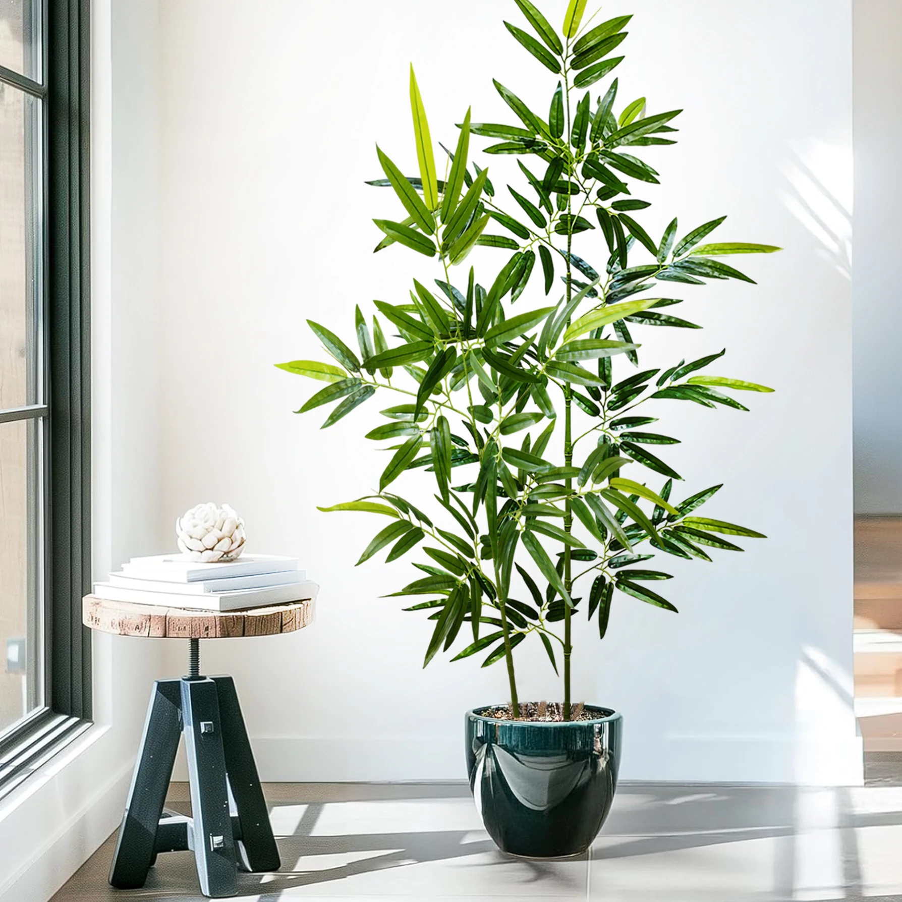 120-240cm/94,4in Künstliche Bambus- und Monstera-Pflanzen, Künstliche Palmen, Hohe Grünpflanzen, Geeignet für Zuhause, Garten und Zimmer – Detail 15