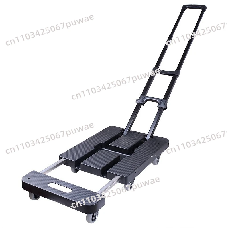 Small Pull Cart Wear-resistant Wheel Folding Handling Hand Trailer Chassis Retractable Extended Moving Turtle Cart Portable