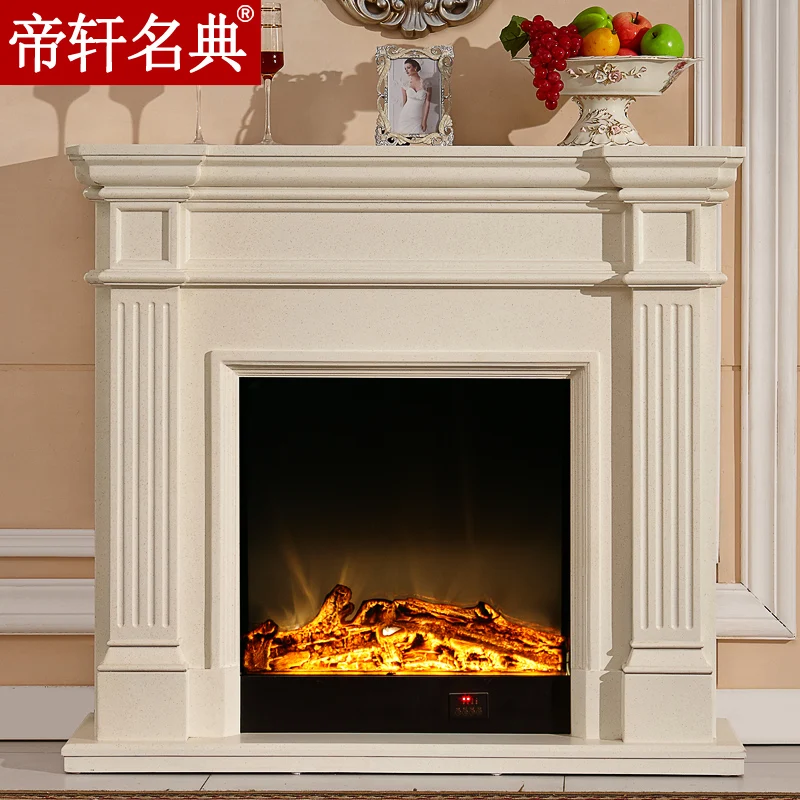 American simple solid wood fireplace frame European fireplace decorative cabinet 1m 1.2m heating LED furnace core