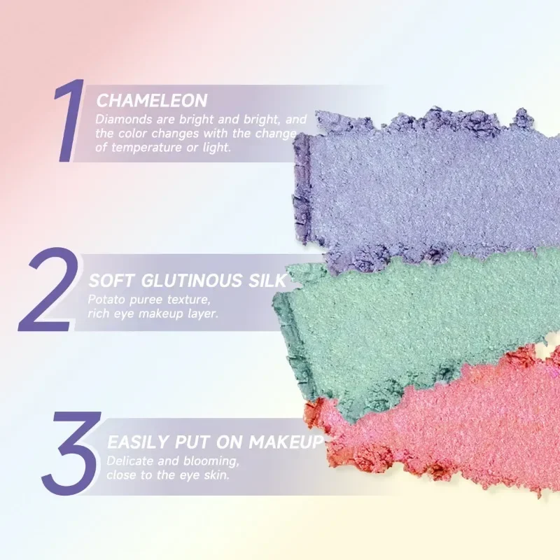 1PC Chameleon Mashed Potato Texture Sparkle Shadows Glitter Eyeshadow Powder High-gloss Eyes Makeup