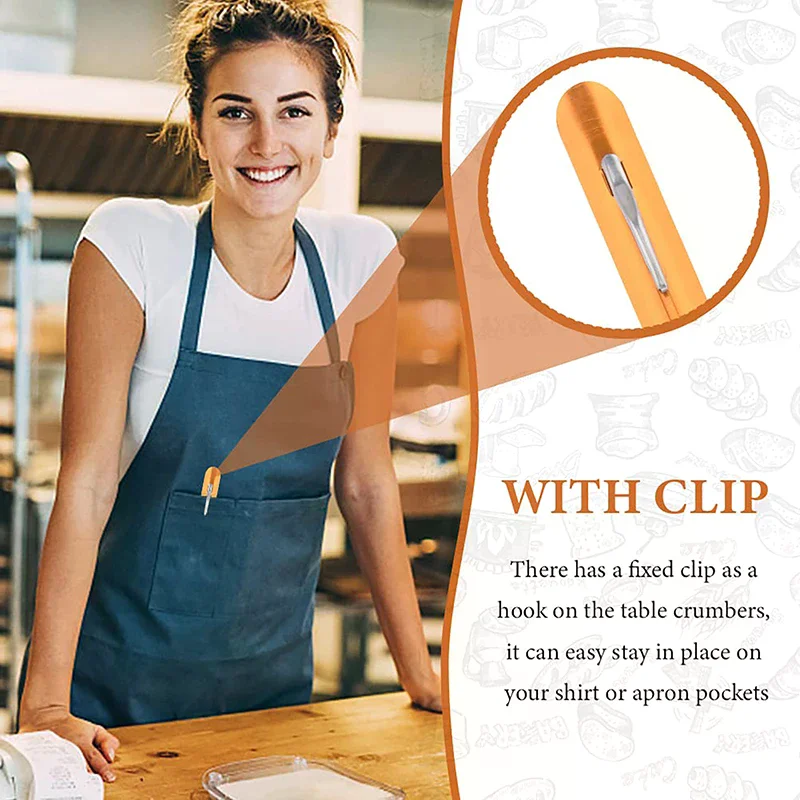 /TPz/Crumb Cleaner Baking Tool Crumb Sweepers Stainless Steel Golden Durable Portable Crumb Scraper Kitchen Restaurant Bread