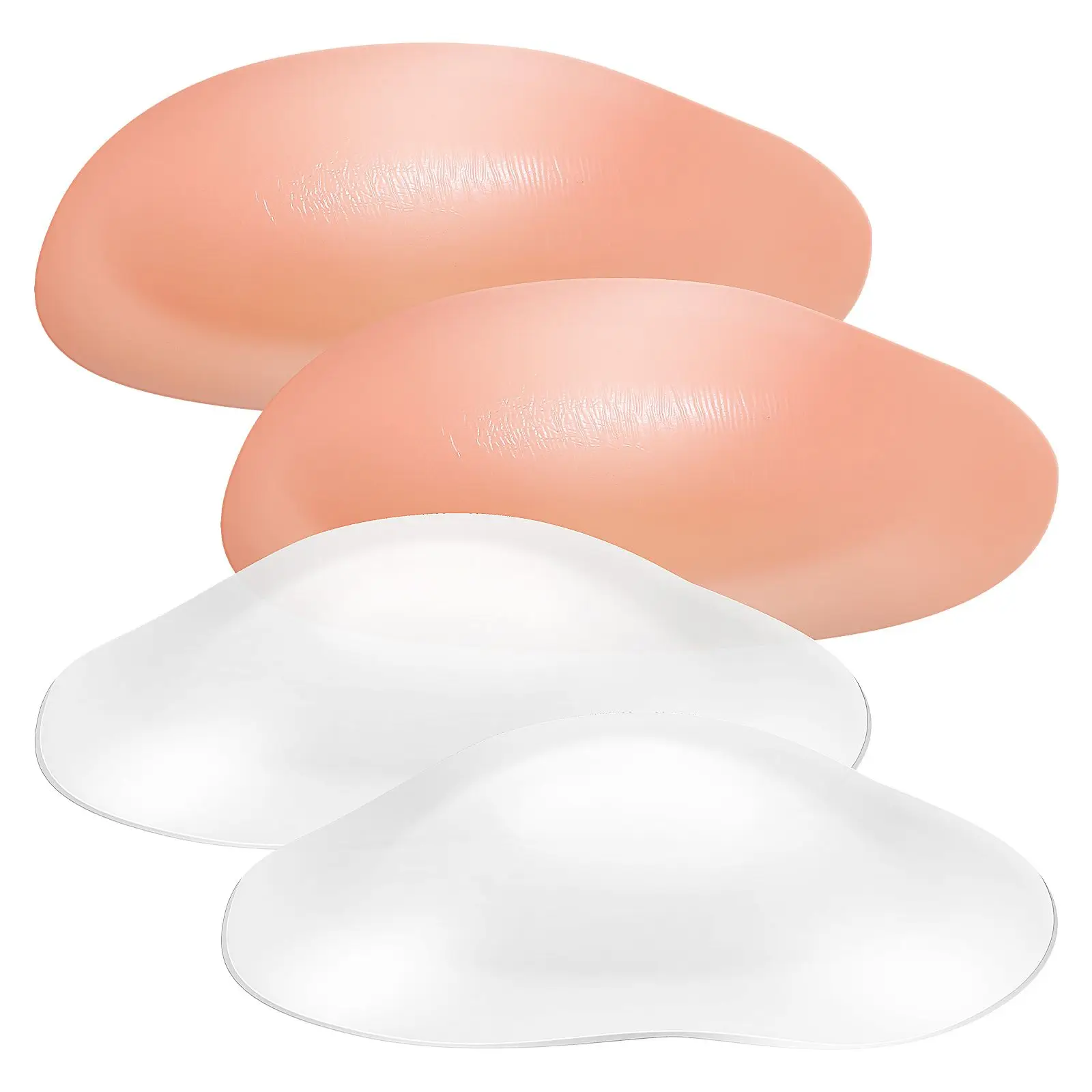 

4 Pairs Silicone Shoulder Pads Reusable Non Slip Gel Strap Cushion Transparent Skin Color Posture Improvement Thin Shoulders