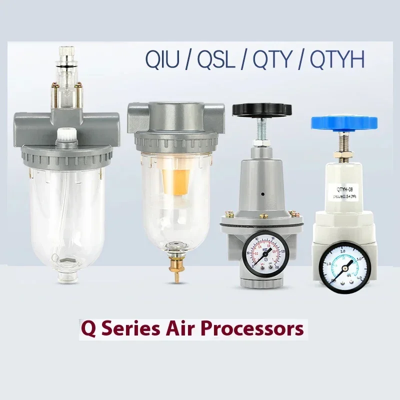 هوائي QTYH ارتفاع ضغط 0 ~ 40 بار منظم الهواء مع منفذ قياس 1/4 3/8 1/2 2 بوصة BSP 1/2 "QTYH QTY-08 10 15 20 25 32 40 50 #3