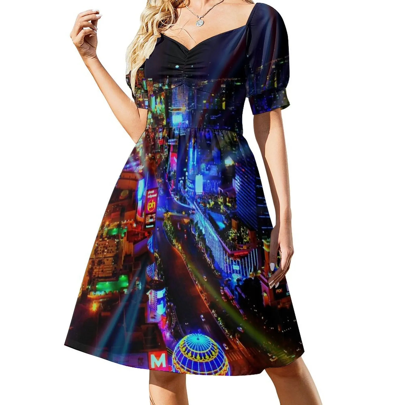 

Las Vegas Strip Short Sleeved Dress women's elegant loose dresses dresses for prom Dress