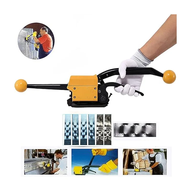 Steel Strapping Tool A333 Stainless Manual Belt Packaging Banding Machine Metal Buckle Packing Sealless Combination Tools