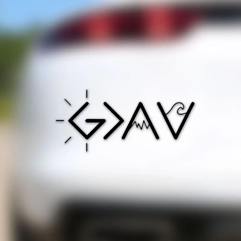 

God Is Greater Than The Highs And Lows Vinyl Bumper Sticker, Waterproof Durable Decal for Car Glass & Metal Surfaces