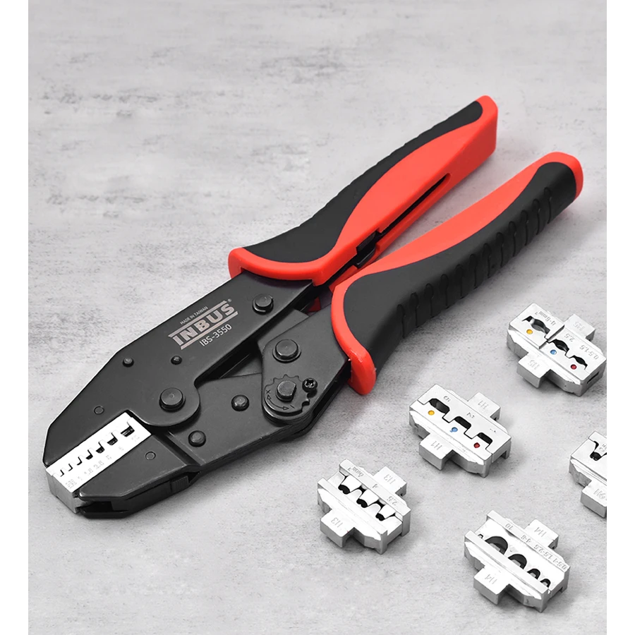 INBUS Wire Crimper Set Ratcheting Crimping Pliers Terminals with Tool Box Electrical Clamp Tools IBS-3550 SET