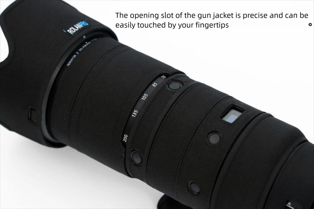 ROLANPRO Objektivschutz für Nikon Z 70–200 mm F2.8 VR S, regenfeste Schutzhülle, NIKKOR Z70200 Hülle, Regenschutz, Camo-Objektivabdeckung – Detail 10