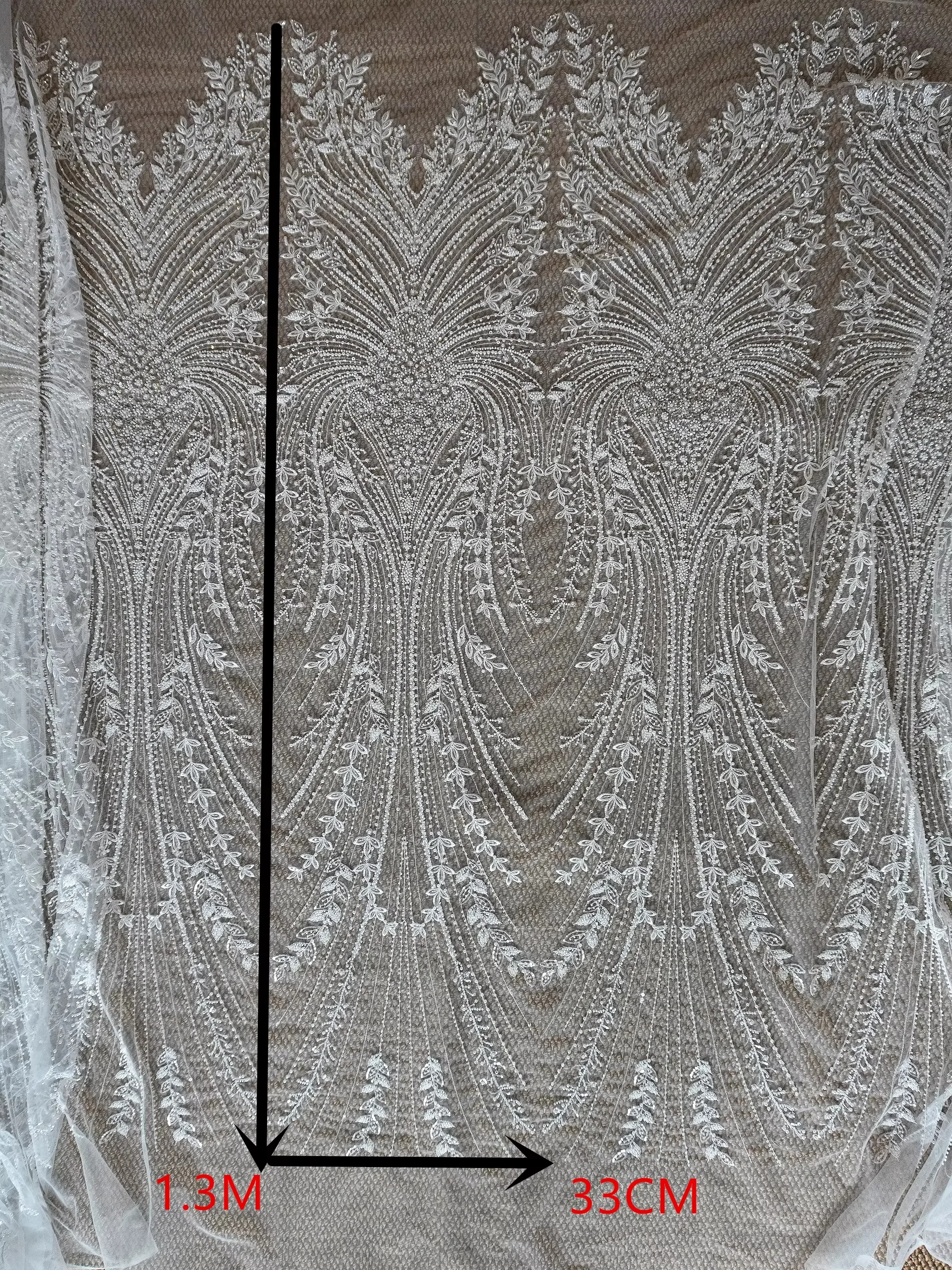 

1yard new mesh fabrics European style nail bead glitter embroidery sewing cheongsam skirt dress accessories fabric for material