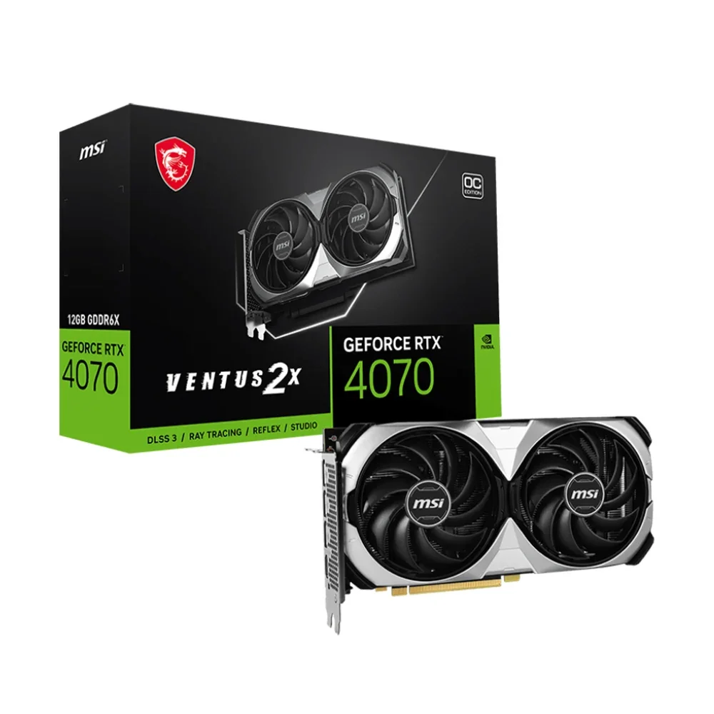 MSI New GeForce RT 4070 VENTUS 2X E 12G OC RTX 4070TI GDDR6X 4NM 192Bit 12GB Graphic Card Video Cards placa de vídeo PCI4.0 8PIN