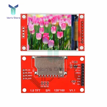 1.8 inç SPI seri LCD ekran modülü 128x160 TFT ekran modülü ile SD kart yuvası 8 Pin ST7735S sürücü Arduino için