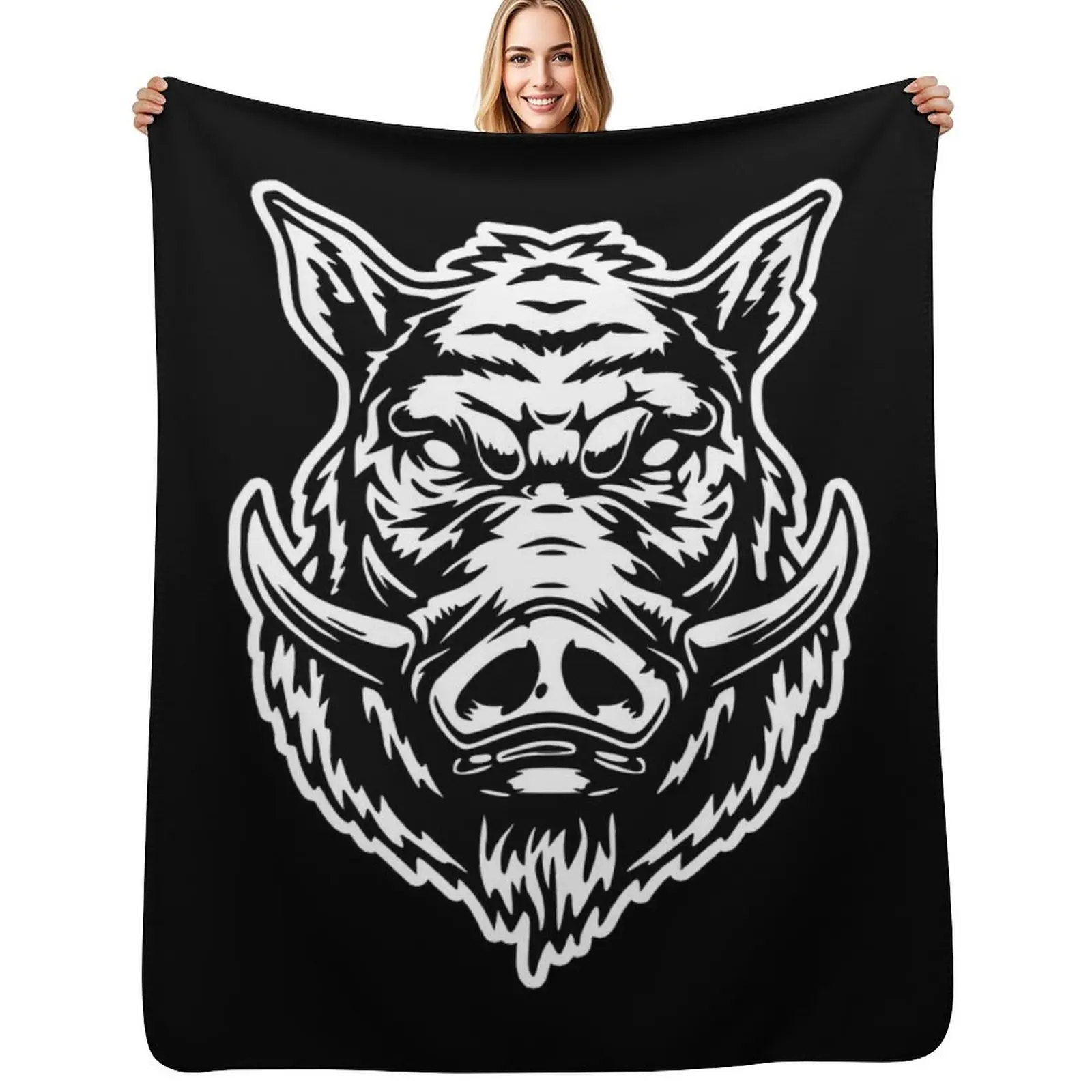 

Wild Boar Throw Blanket Stylish Couch Blanket for Home Living Room