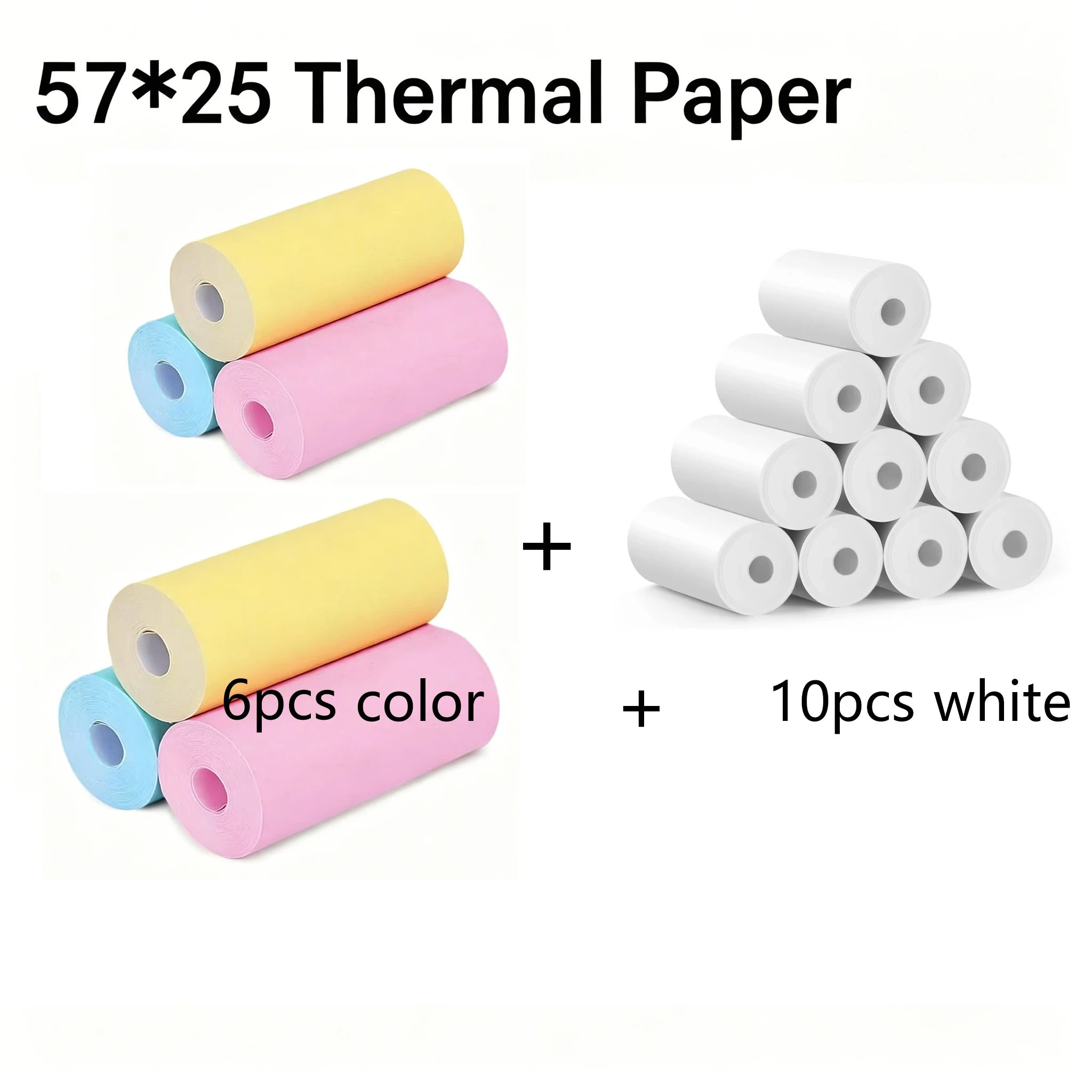 3-20 Rollen 57x25MM Thermopapier Farbige Kinderkamera Sofortdruck Kinderkamera Druckpapier Ersatz Zubehörteile