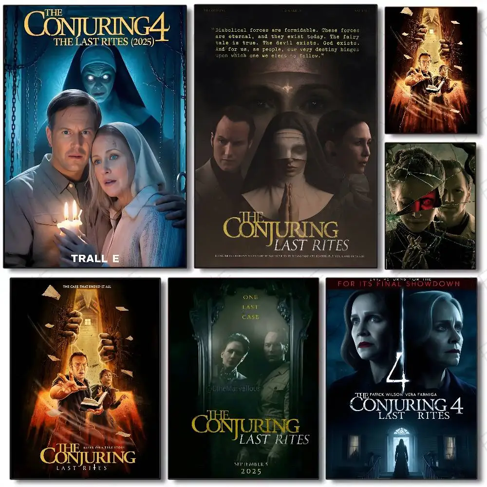 ملصق فني لفيلم الرعب T-The Conjuring Last Rites-MT مع مطبوعات هدية تزيين غرفة النوم وغرفة المعيشة