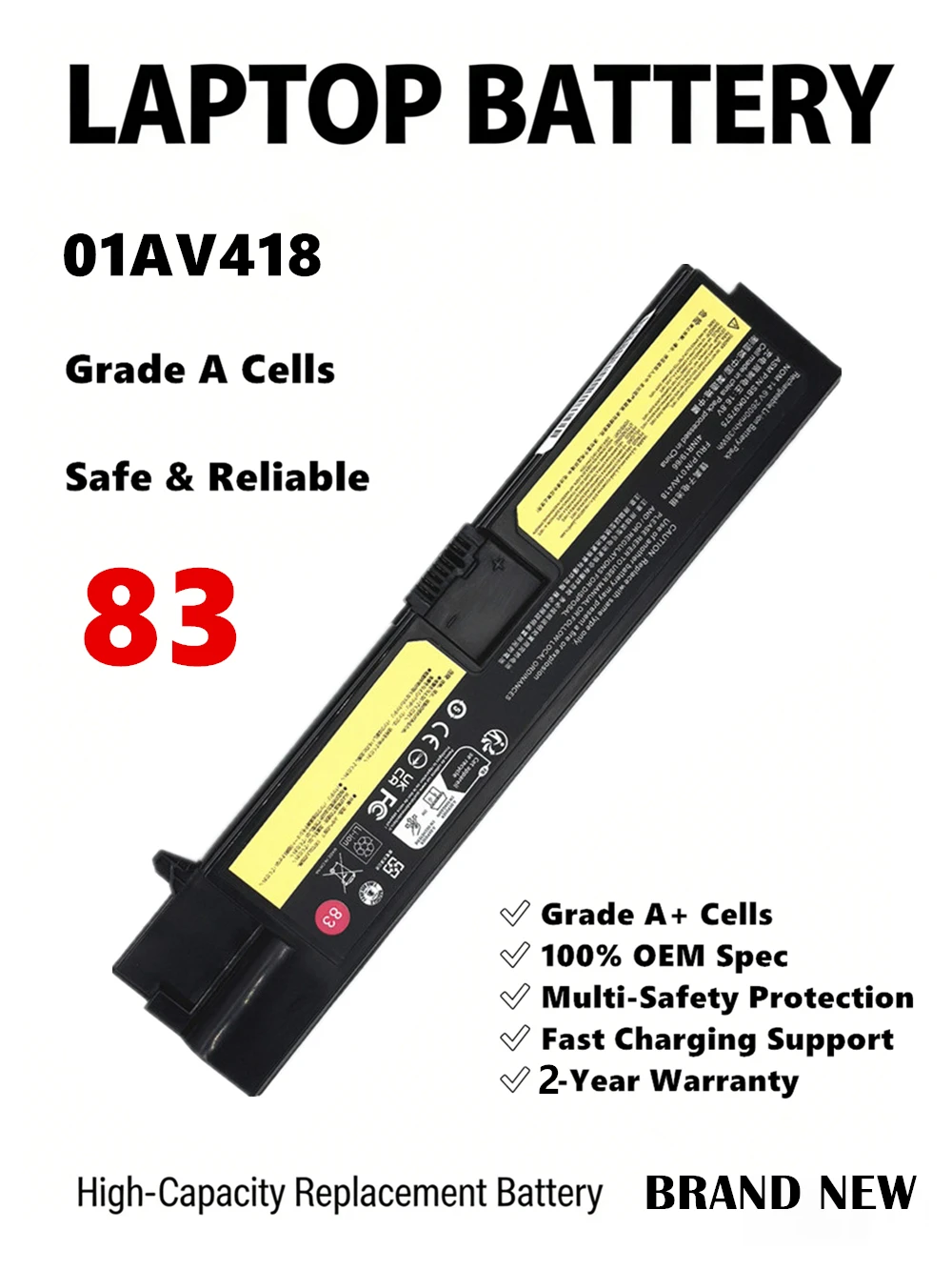 01AV418 Battery For Lenovo ThinkPad E570 E570C E575 Serie 01AV415 01AV417  83