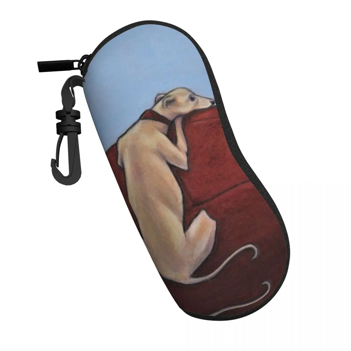 Custom Whippet Waiting Eyeglass Glasses Case Men Women Soft Greyhound Hound Dog Sunglasses Protective Box