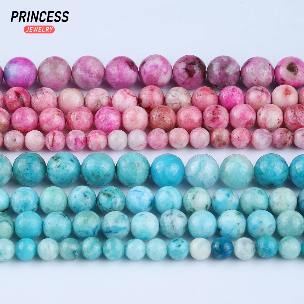 A+ Natural Hemimorphite Calamine Loose Beads for Jewelry Making Bracelet Wholesale Stone Beads DIY Accessories 4 6 8 10mm