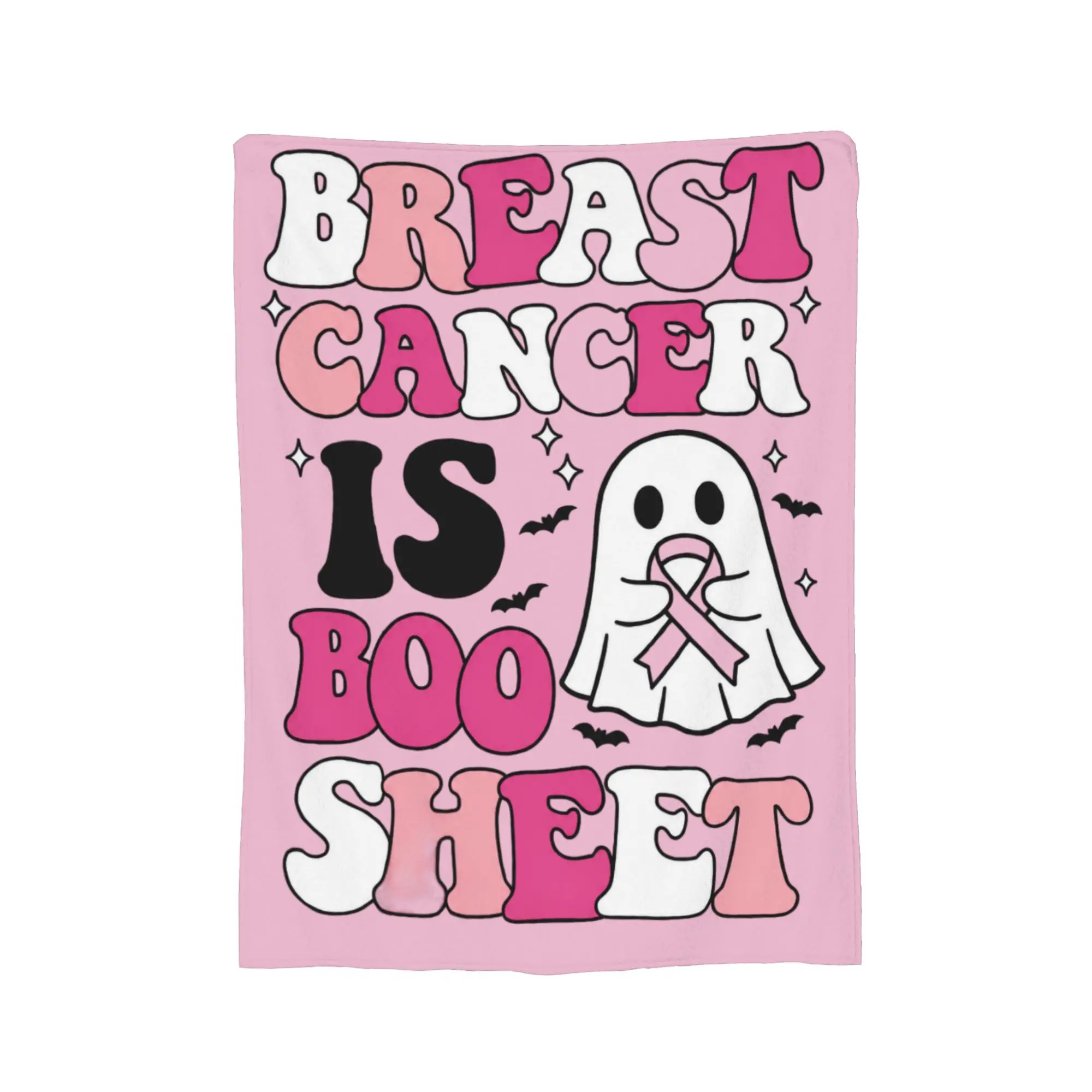 Breast Cancer Awareness Pink Ribbon Halloween Breast Cancer Month Ghost Pun Fuzzy Blankets  Awesome Throw Blankets for Bed Sofa