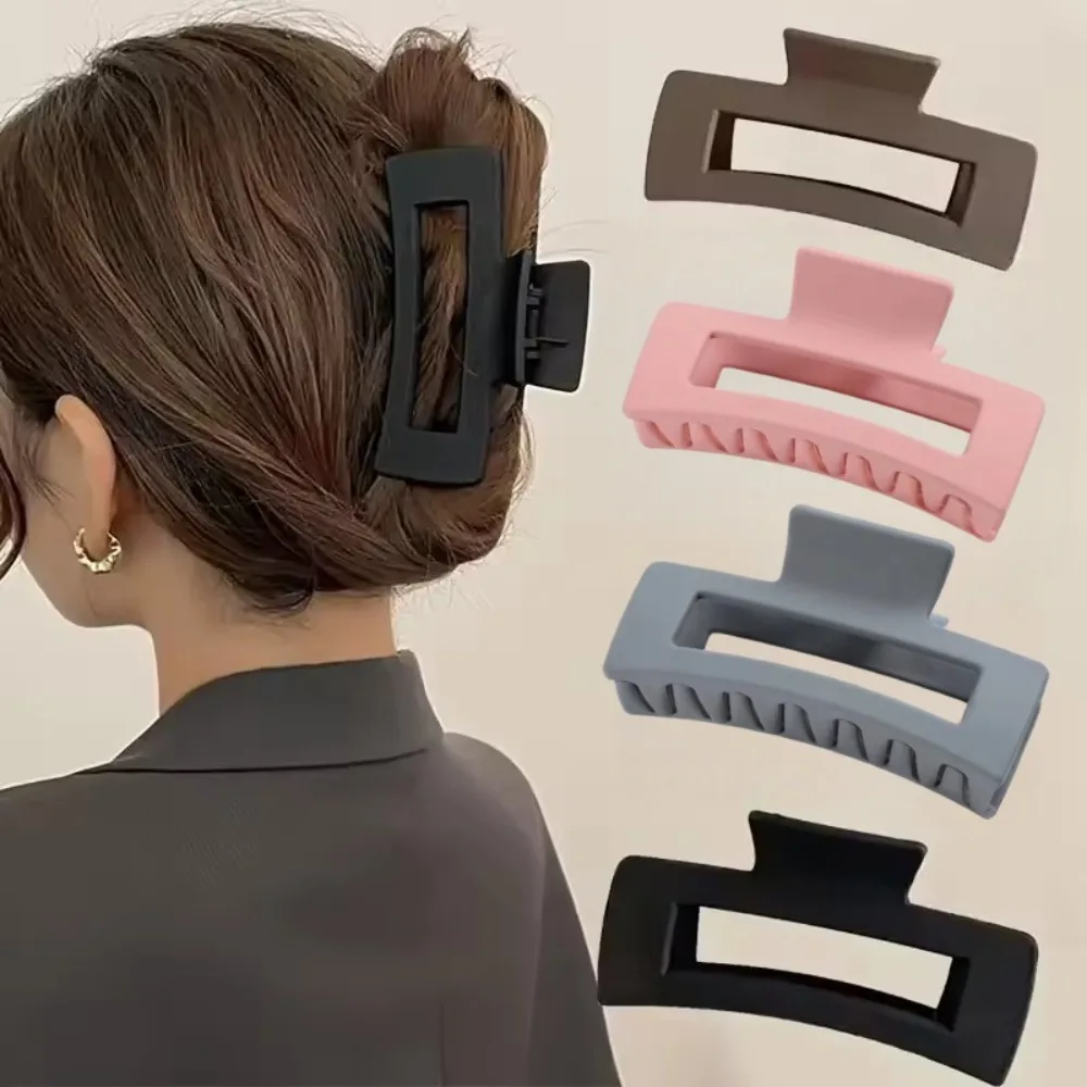 Neue Damen-Haarklammer im Schlichten Stil Einfarbige Große Haarklammern Quadratische Haarspangen Rechteckige Modische Haaraccessoires Geschenke