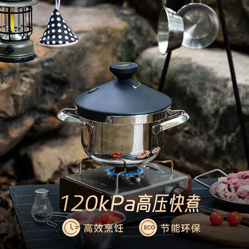 2.6L Kitchen Multi-Cooker Pressure Cooker Stainless Steel Explosion-proof Fast Cooking Pressure Pot Gas & Induction Compatible