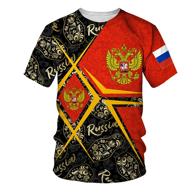 2023 Russian Flag T Shirt Women Fashion Ussr Soviet 3D Print Clothing Kids Polyester Hip Hop Tops Crew Neck Summer Men's Tee