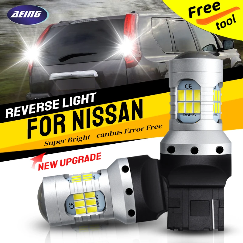 

2pcs Car LED Reverse Light Blubs T20 7440 W21W Backup Lamp Canbus No Error For Nissan X-Trail T31/Micra/Note E12 Super Bright