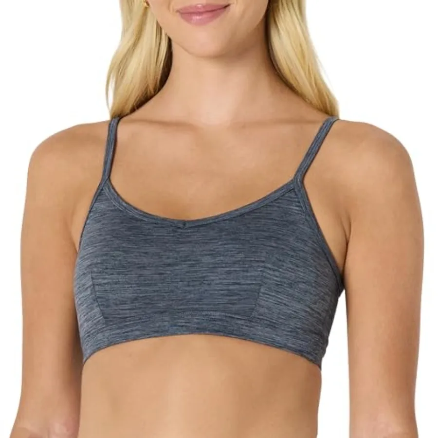 

Women's Active FormFlex Buttery Soft Light Support Heathered Spaghetti Strap Yoga Sports Bra