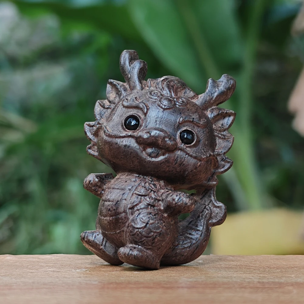 Hand-Carved Wooden Dragon Figurine Ornament, New Chinese Style, Modern Style, Suitable for Fireplace, Bedroom, Living Room, Centerpieces, Office, New Year Gift, Birthday Gift, Christmas Gift