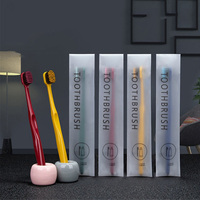 10 Pieces Packed Soft Bristle Bamboo Charcoal Black Hair Ultra-Fine Beauty Toothbrush Couple Suit Oral Cleaning Tools