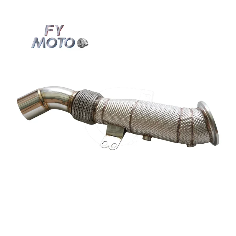 Exhaust Catted Downpipe for B M W B58 M240i 340i 440i 540i 740i Drive 2016+ with Heat Shield 4.5inch