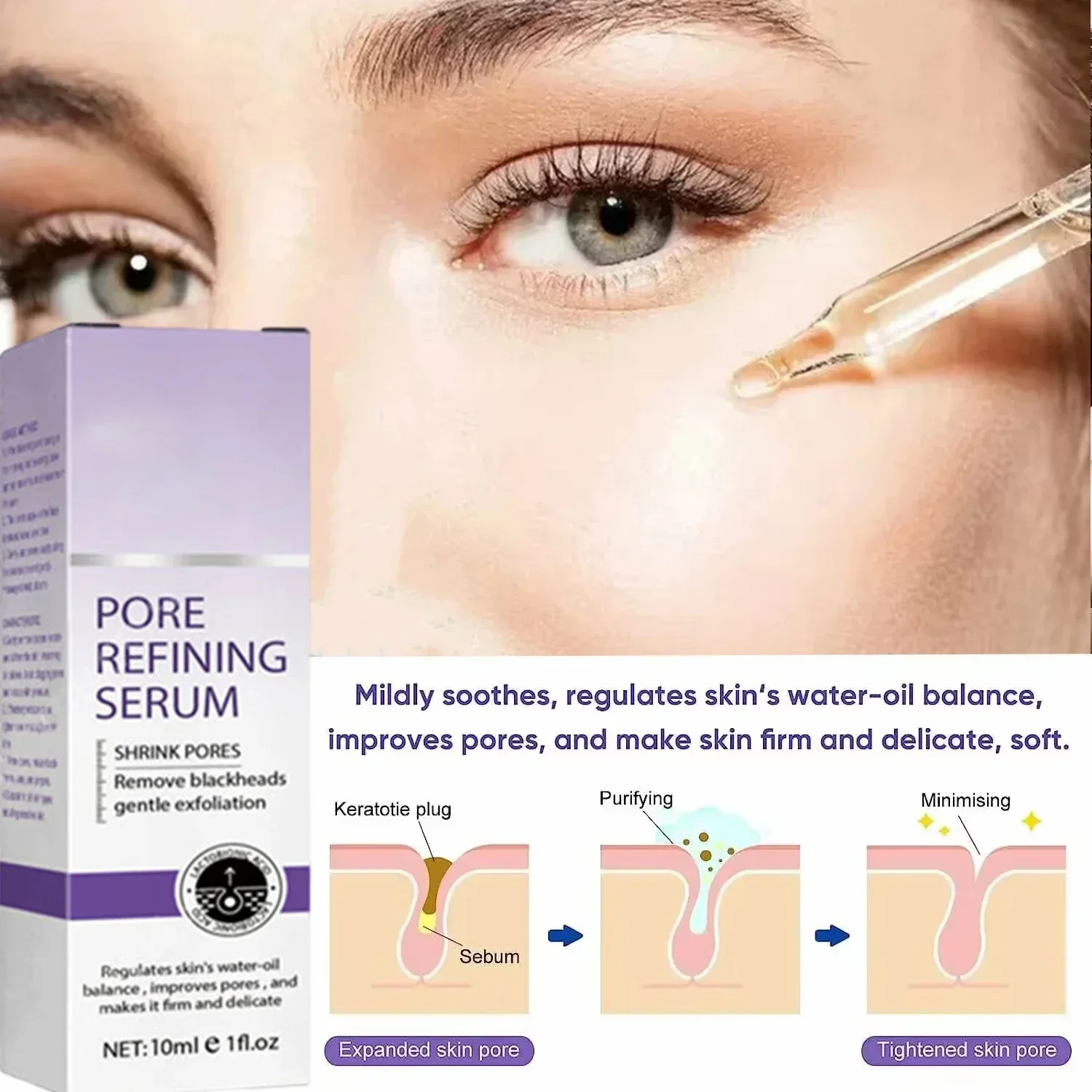 NEW Pore Shrink Face Serum Fine Skin Essence for Flawless Look Say Goodbye to Large Pores with Face Serum Essence 26