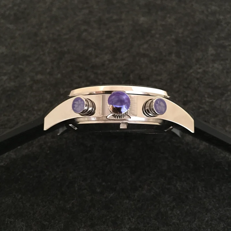 นาฬิกานาฬิกาผู้ชาย Chronograph ควอตซ์นาฬิกาสแตนเลสกีฬานาฬิกาข้อมือสำหรับผู้ชายสีดำ Tali Jam Tangan Karet นาฬิกาข้อมือ